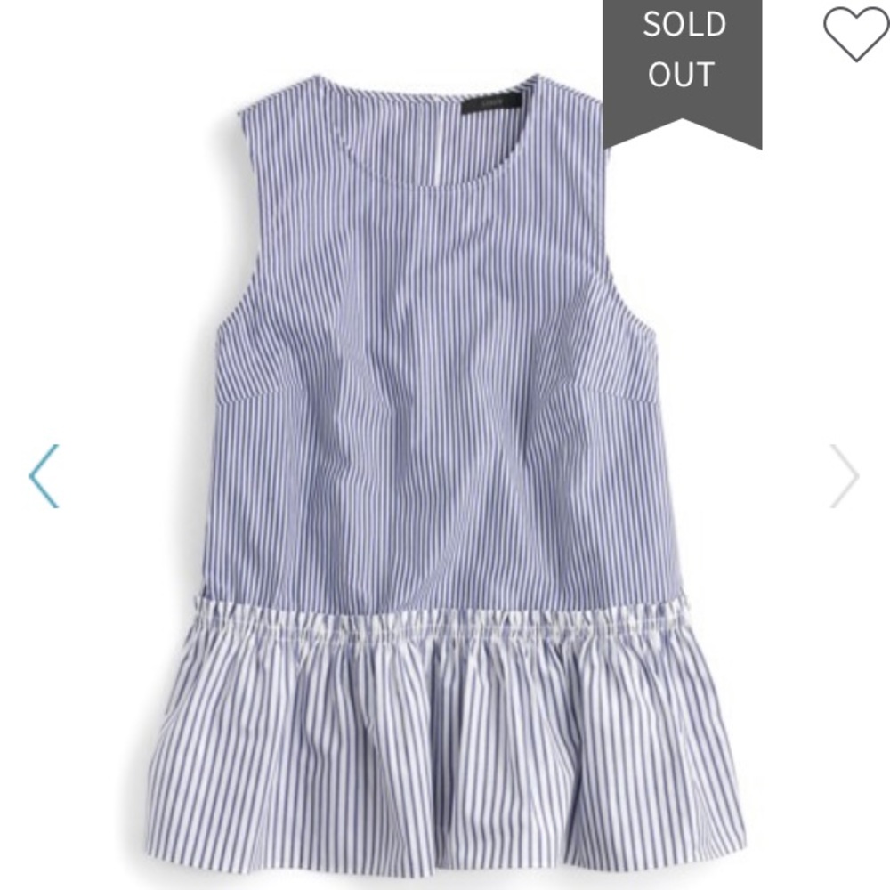 Jcrew Stripe Peplum Top